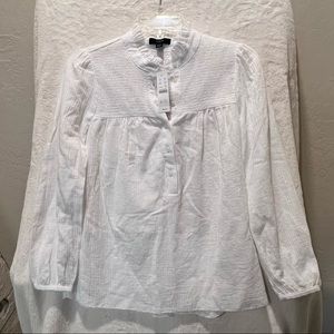 NWT J.Crew Long-sleeve smocked gauze top